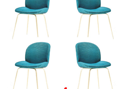 Upholstered Dining room Chairs 4x Chair Group Suite Fabric Design