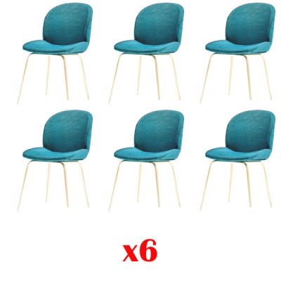Green Armchair 6x Luxury Modern Dining room Chair Chairs Seat Modern Wood