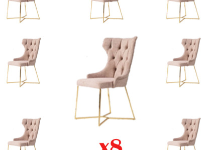 Design 8x Chairs Group Set Upholstery Dining room Chair Suite Armchair