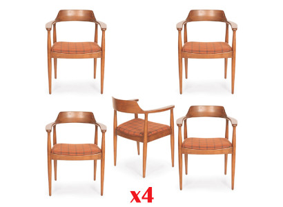 Dining room Group Chair Suite 4x Chairs Seat Upholstery Solid Wood