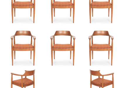 Set 6 Chairs Luxury Design Upholstery Solid Wood Seat Office Dining room