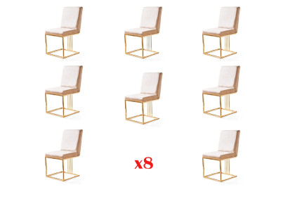 Design 8x Chairs Group Set Upholstery Gastro new Dining room Chair Suite Armchair