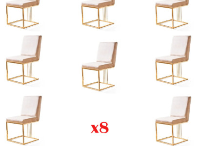 Design 8x Chairs Group Set Upholstery Gastro new Dining room Chair Suite Armchair
