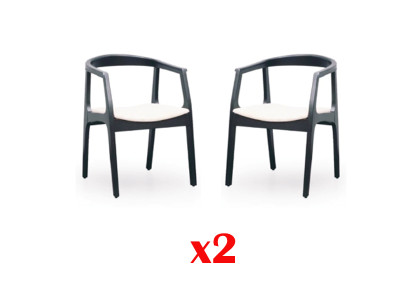 Set 2x Fabric Solid wood Chair Group Design Chairs Dining Living Room