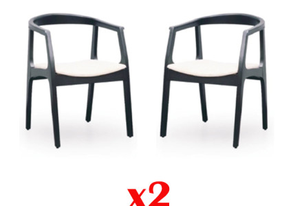 Set 2x Fabric Solid wood Chair Group Design Chairs Dining Living Room