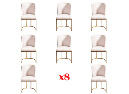 Design 8x Chairs Set Group Upholstery Gastro new Dining room Chair Suite Armchair