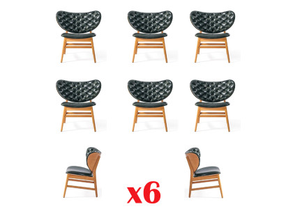 Chesterfield Upholstery Chairs Gastro Dining room new Set 6x Chair Designer