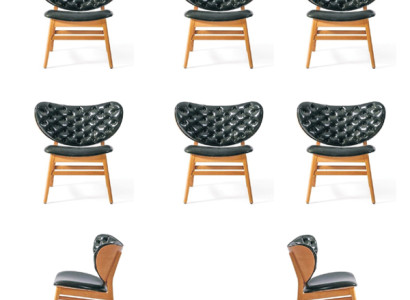 Chesterfield Upholstery Chairs Gastro Dining room new Set 6x Chair Designer