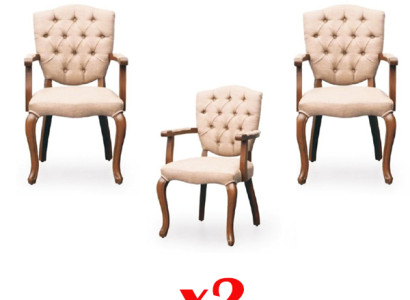 Chesterfield Armchair Wood Lounge Club 2x Set Suite Chair Chairs