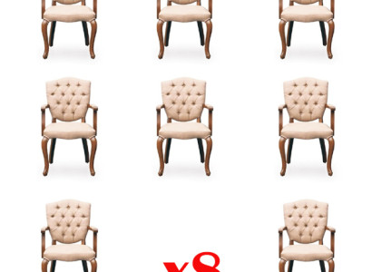Design Luxury Lacquered Chair Set Suite 8x Seat Group Brown new