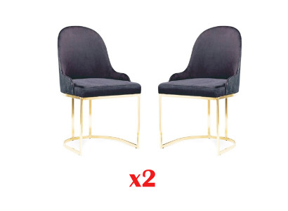Dining Room Furniture Set 2x Chair Luxury new Blue Elegant Modern Chair Wood
