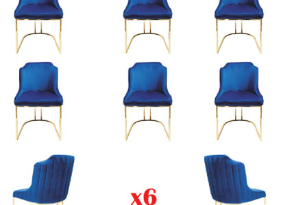 Suite Set 6x Dining room Chair Seat Group Chairs Textile Upholstery
