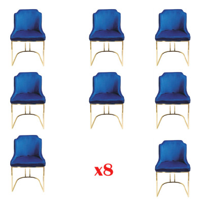 Design Chair Set Group Upholstery Textile 8 Chairs Furniture Luxury Suite