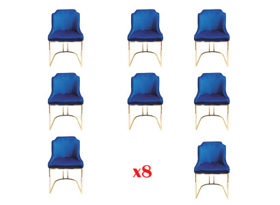 Design Chair Set Group Upholstery Textile 8 Chairs Furniture Luxury Suite