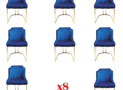 Design Chair Set Group Upholstery Textile 8 Chairs Furniture Luxury Suite