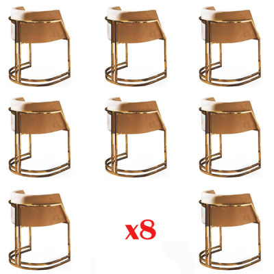 Design Chair Textile Armchair Upholstery Chairs Set 8x Gastro Dining room