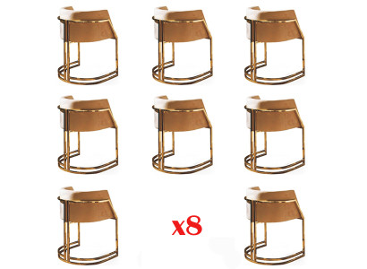 Design Chair Textile Armchair Upholstery Chairs Set 8x Gastro Dining room