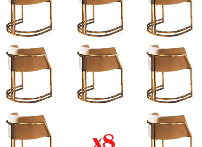 Design Chair Textile Armchair Upholstery Chairs Set 8x Gastro Dining room