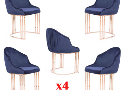 Designer Armchair luxury dining room 4x Chair Chairs Upholstery Textile Modern