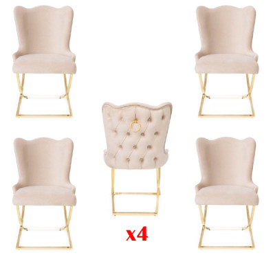 Design Chair Luxury Armchair Upholstery Chairs 4x Armchair Living Dining Room
