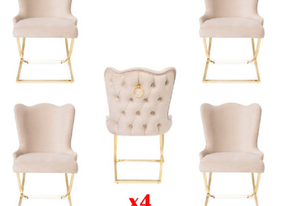 Design Chair Luxury Armchair Upholstery Chairs 4x Armchair Living Dining Room