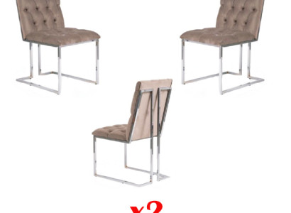 Dining room Chairs Textile Set 2x Chair Designer Wood Fabric Upholstery Lehn