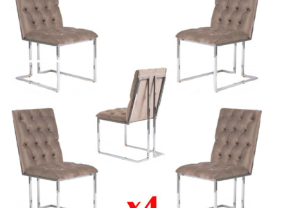 Dining room Chairs Textile Group Suite 4x Chair Set Armchair Suite