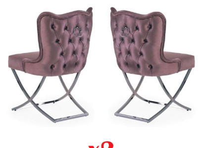 Dining Room Upholstery Chair 2x TV Lounge Club Leather Textile Seat