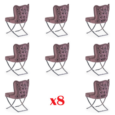 Kitchen Chairs Dining room chair 8x Solid Upholstered Chair Seat Armchair Set