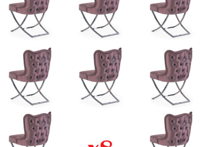 Kitchen Chairs Dining room chair 8x Solid Upholstered Chair Seat Armchair Set