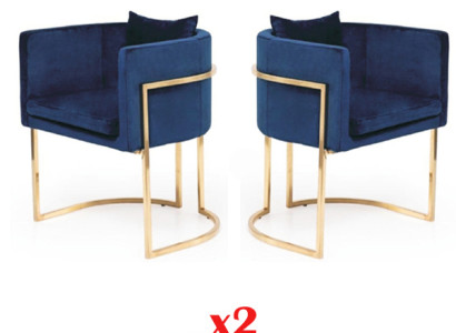 Chair 2x Dining Room Chairs Armchair stainless steel Design Furniture Metal Steel