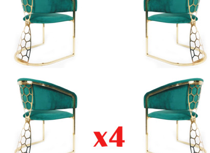 Dining room Restaurant Kitchen Group Armchair 4x Lounge Armchair upholstered chairs