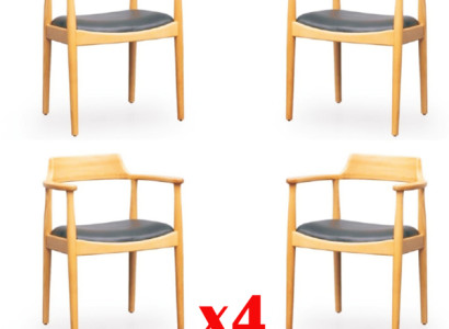 Dining room Chairs Wood Design Armchair Upholstery Set 4x Chairs Chair Textile Groups