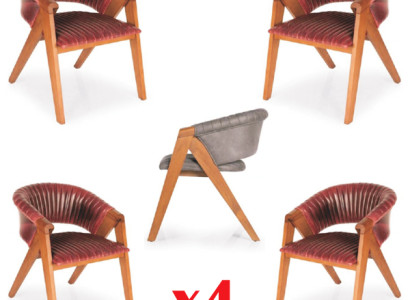 Suite 4x Chairs Modern Upholstery Design Groups Wood Dining Chair Room