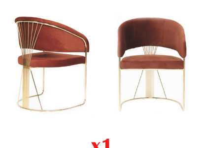 Dining room stainless steel 1x Chair Leather Chair Design Upholstery Chair Seat Lehn