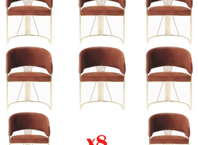 Dining set Suite 8 Textile Chairs Upholstery Chair Set Group Chairs
