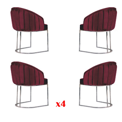 Dining room 4 x Chair Design upholstered seat Chairs Suite Armchair Lounge