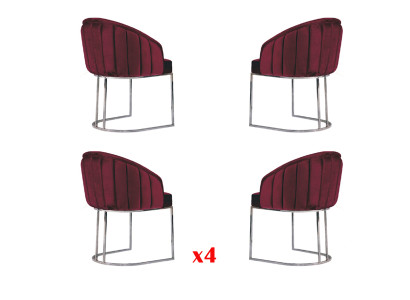 Dining room 4 x Chair Design upholstered seat Chairs Suite Armchair Lounge