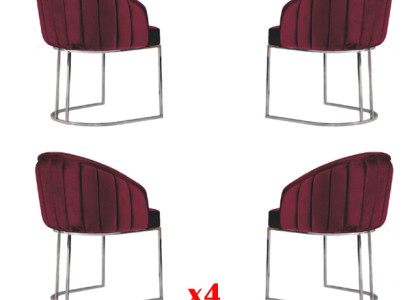Dining room 4 x Chair Design upholstered seat Chairs Suite Armchair Lounge