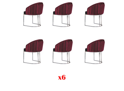 Suite 6x Chairs Upholstery Hotel Textile new Chair Set Group Chairs
