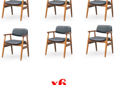 Sets 6 Sets Lehn Chair Set Suite Chairs Group Seat Wood