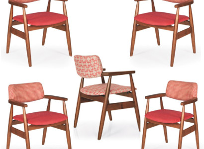 Set Chairs Kitchen Chairs Television Chair 4x Dining room Upholstered Chair Textile