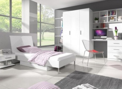 Modern Children's room Set Bed Bedside table Wardrobe Desk Bookshelf 5 pieces.