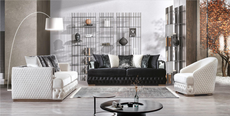 Chesterfield Luxury Sofa set Upholstery Furniture 3+3+1 Living landscape