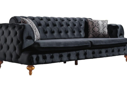 Luxury Chesterfield Couch Three Seater Black Couches Furnishings