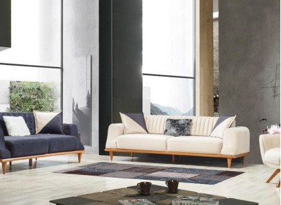 Sofa 3 Seater Beige Living room Elegant design Chesterfield Italian style