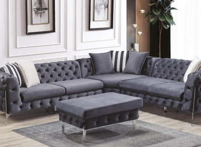 Stool Blue Living room Chesterfield Elegant furniture Italian style