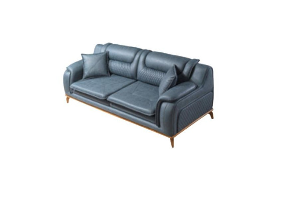 Sofa set 3+3+1 Seater Blue Armchair Luxury Leather Sofa Couch Furniture Western Style