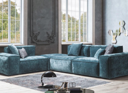 Corner sofa L-shape Blue e Living landscape Design Couches Furniture Sofa Couch