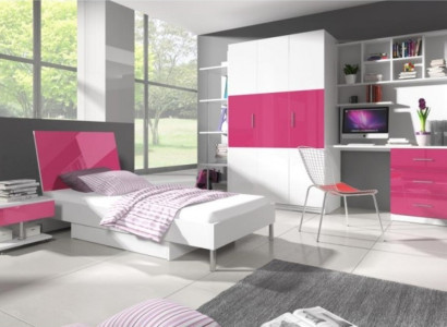 Beds Modern Children's Bed Youth Bed for Girls Wooden Bed Bed High Gloss Pink
